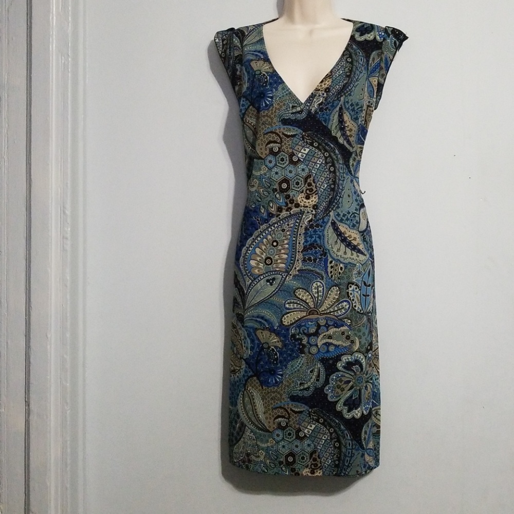 No appointment necessary floral blue medium dress
